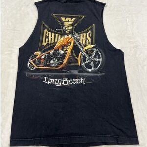 West Coast Choppers Muscle Tee Mens M Black Jesse James Biker Long Beach Graphic